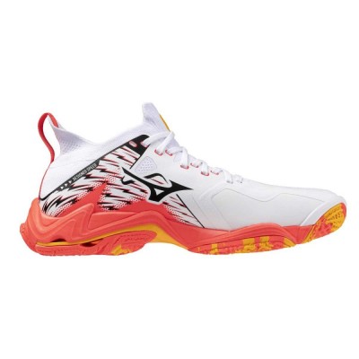 Mizuno WAVE LIGHTNING NEO 3(U) / White/Fiery Coral 2/Citrus - V1GA240298